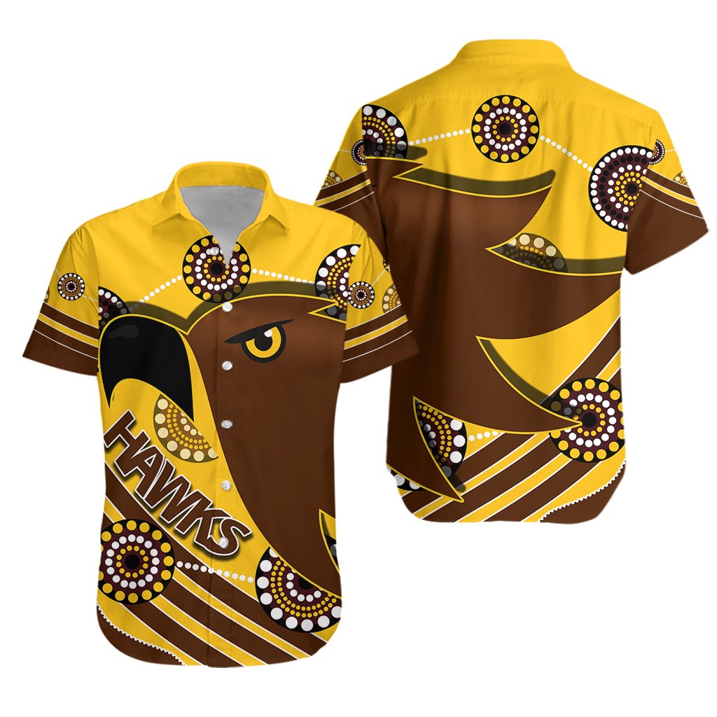 Pride Hawks Hawaiian Shirt Hawthorn Indigenous - Vibe Hoodie Shop