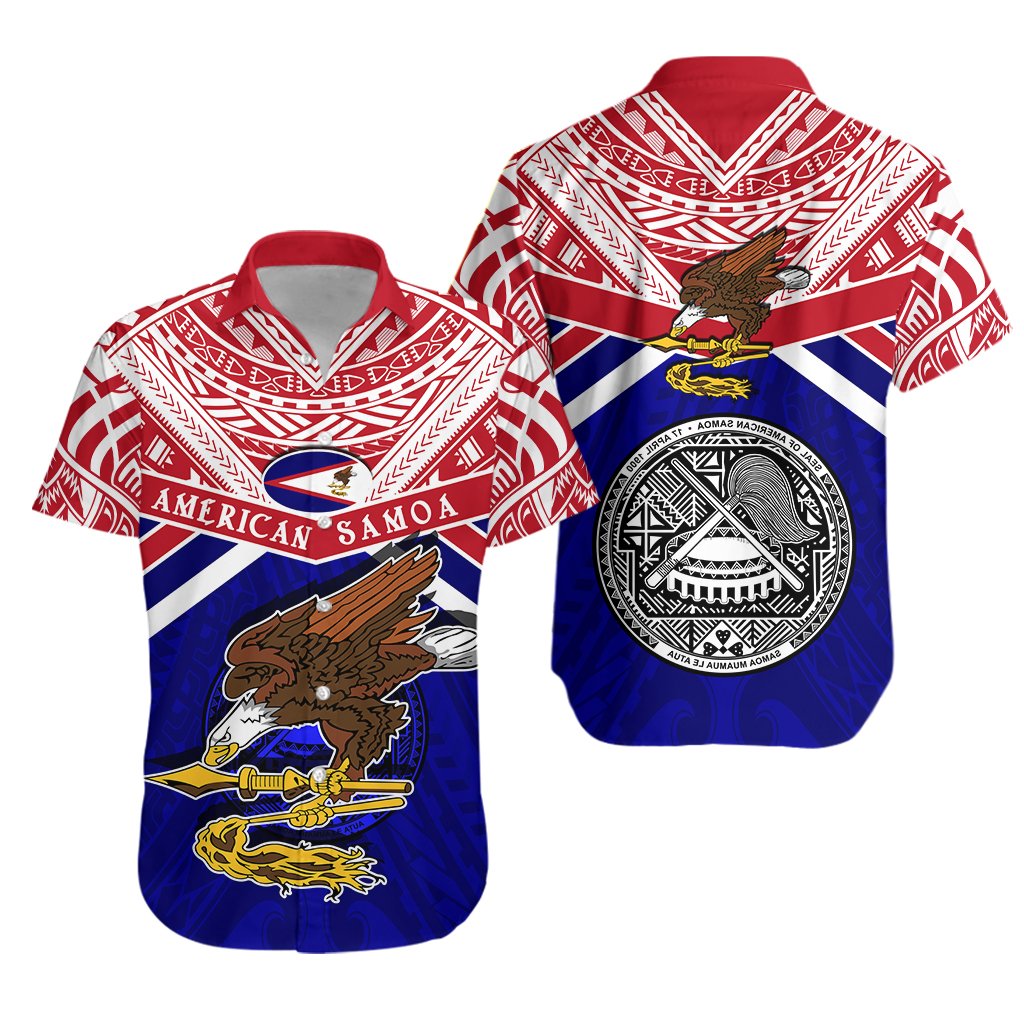 American Samoa Rugby Hawaiian Shirt Eagle Flag - Vibe Hoodie Shop