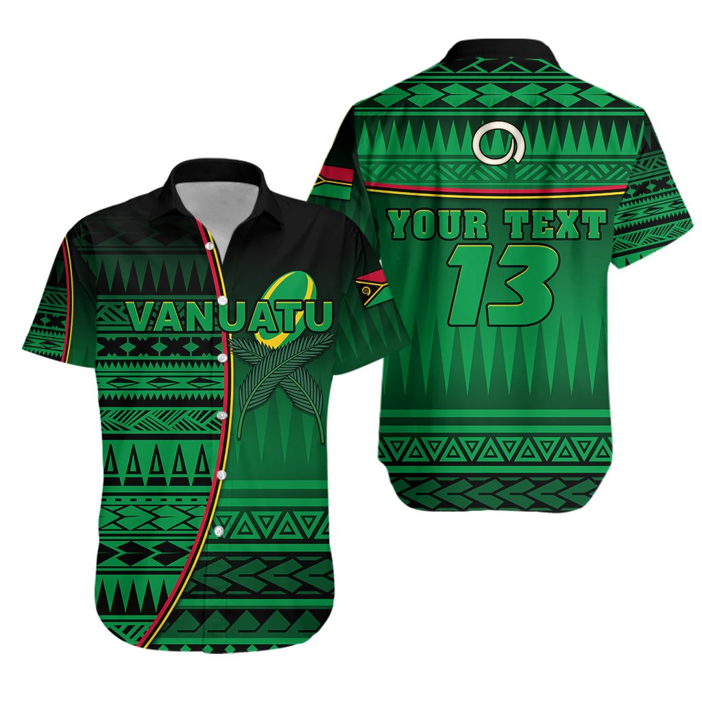 (Custom Personalised) Vanuatu Rugby Hawaiian Shirt Impressive Version - Custom Text and Number - Vibe Hoodie Shop