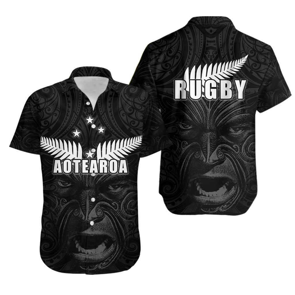 New Zealand Rugby The Haka Tatto Face Hawaiian Shirt - Vibe Hoodie Shop