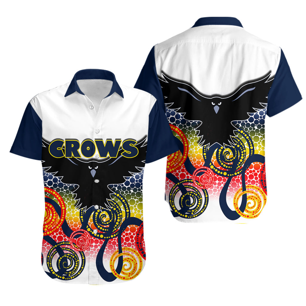 Adelaide Crows Hawaiian Shirt Indigenous White Color - Vibe Hoodie Shop