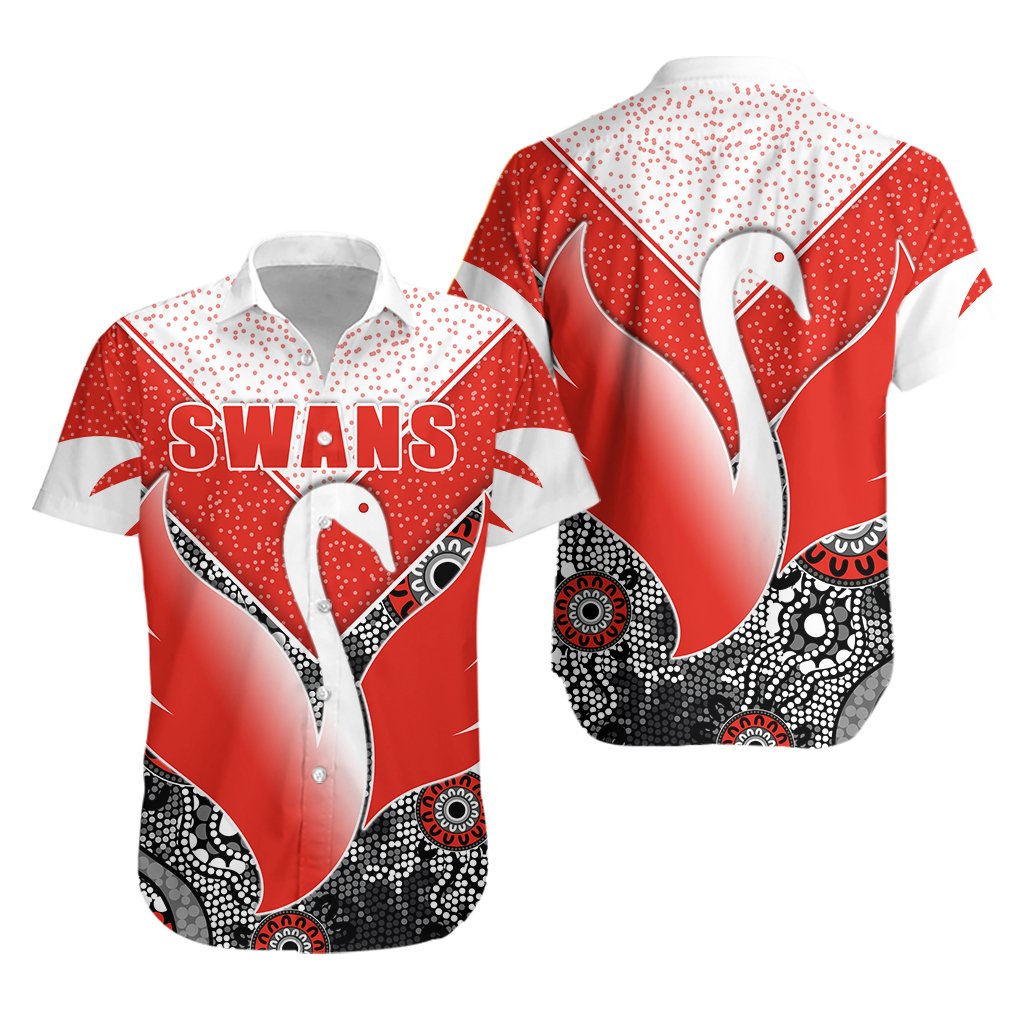 Swans Indigenous Hawaiian Shirt Sydney Style - Vibe Hoodie Shop