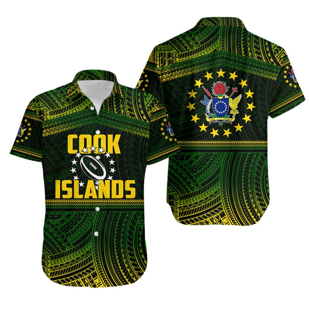 Cook Islands Rugby Polynesian Patterns Hawaiian Shirt - Vibe Hoodie Shop