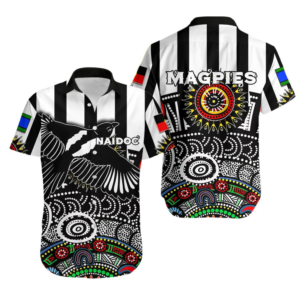 NAIDOC Magpies Hawaiian Shirt Indigenous - Vibe Hoodie Shop