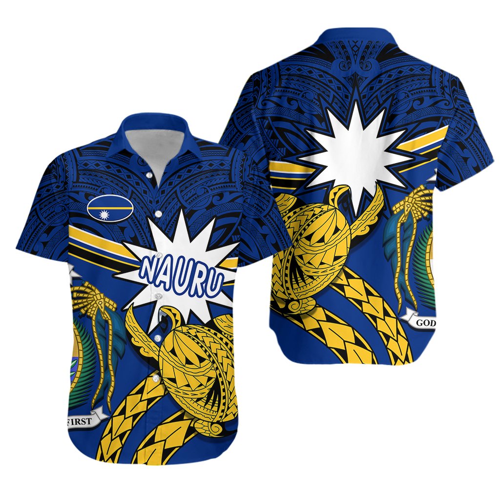 Nauru Rugby Hawaiian Shirt Version Turtle Polynesian - Vibe Hoodie Shop