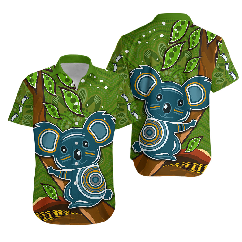 Koala Climbing Tree Hawaiian Shirt Aboriginal Aussie - Vibe Hoodie Shop