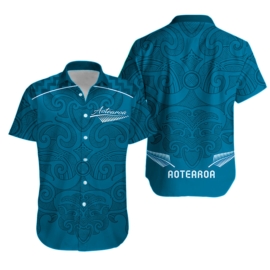 Maori 2021 Hawaiian Shirt - Turquoise Aotearoa Tattoo - Vibe Hoodie Shop