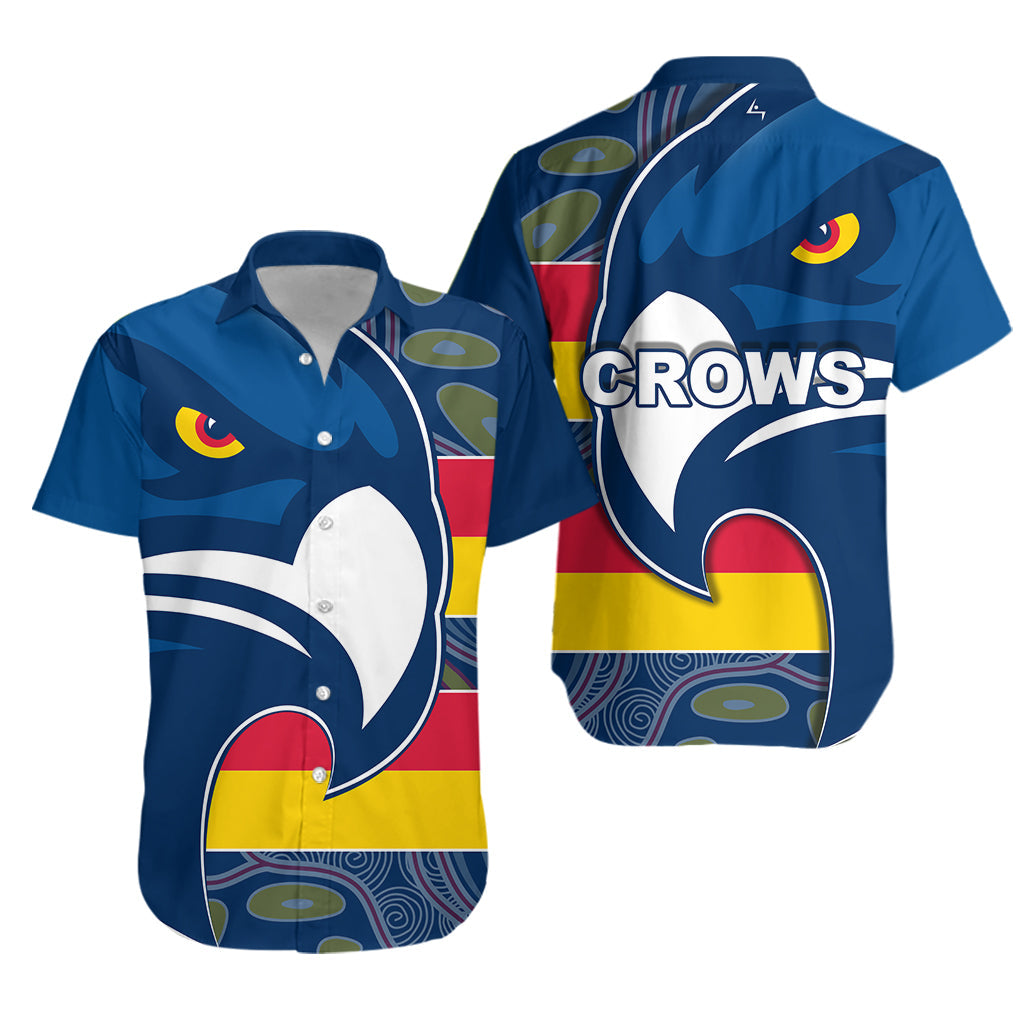 Crows Simple Hawaiian Shirt Adelaide Mix Indigenous - Vibe Hoodie Shop