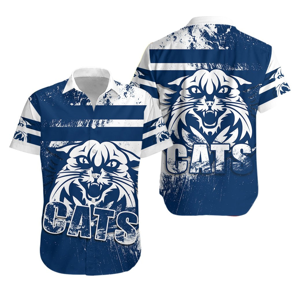 Cats Hawaiian Shirt Geelong Style Grunge - Vibe Hoodie Shop