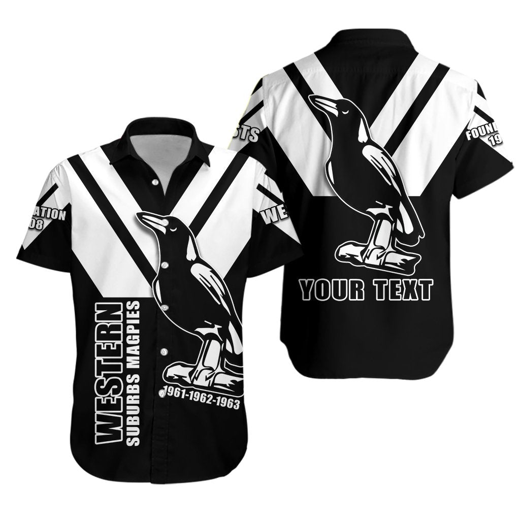 (Custom Personalised) Wests 1908 Hawaiian Shirt Western Suburbs Magpies - Vibe Hoodie Shop