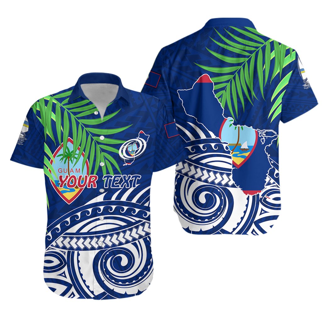 (Custom Personalised) Guam Rugby Hawaiian Shirt Coconut Leaves - Vibe Hoodie Shop