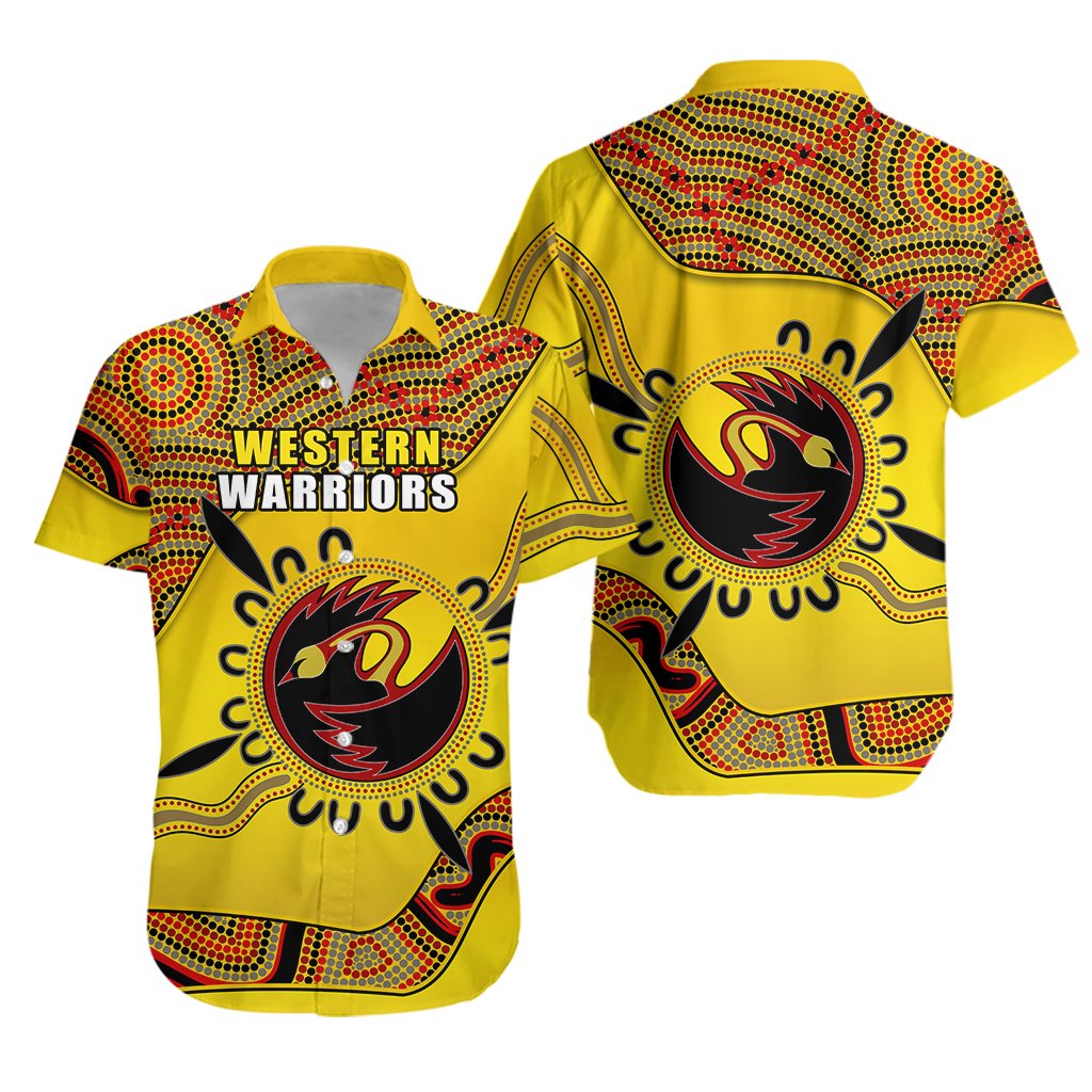 Western Warriors Hawaiian Shirt Indigenous Australian Cricket - Vibe Hoodie Shop