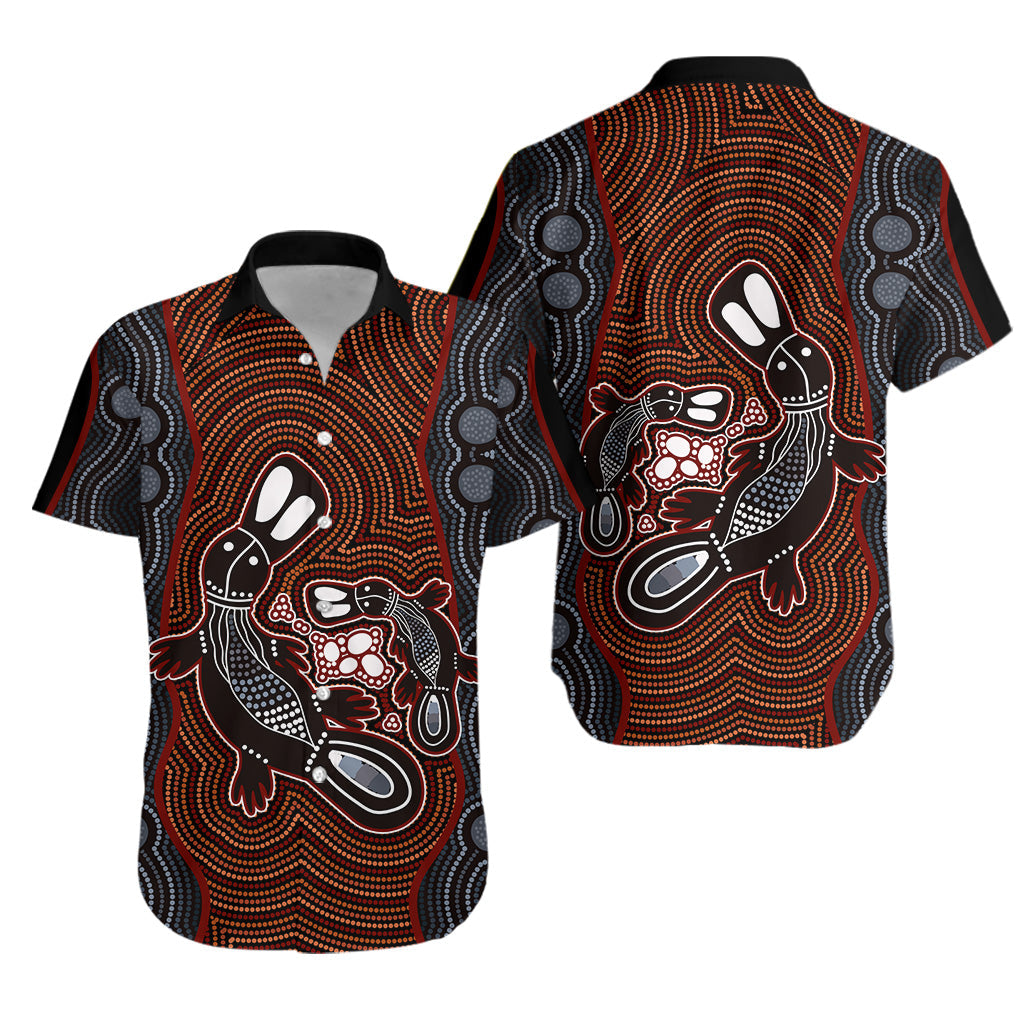 Aboriginal Dot Hawaiian Shirt Platypus Victory - Vibe Hoodie Shop