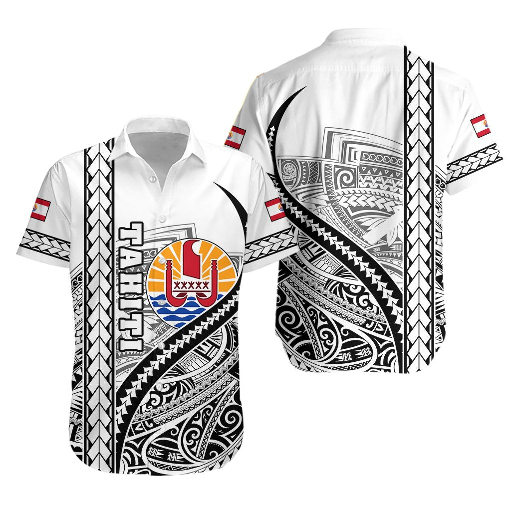 Tahiti Rugby Hawaiian Shirt Marvelous Version White - Vibe Hoodie Shop