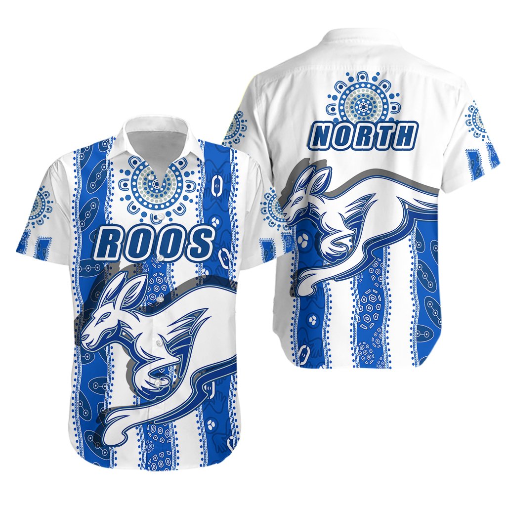 Melbourne Kangaroos Hawaiian Shirt Indigenous North - Roos White - Vibe Hoodie Shop