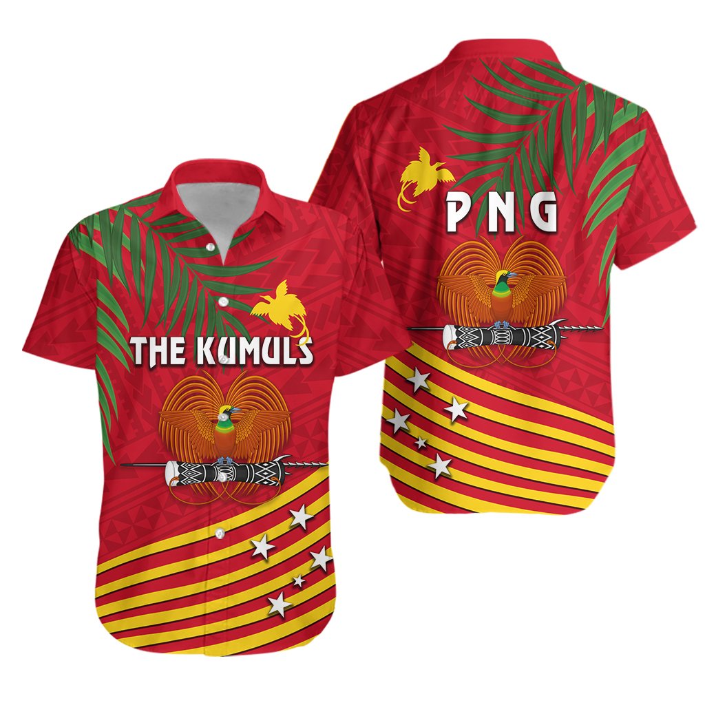 Papua New Guinea Rugby Hawaiian Shirt Coconut Leaves - The Kumuls - Vibe Hoodie Shop