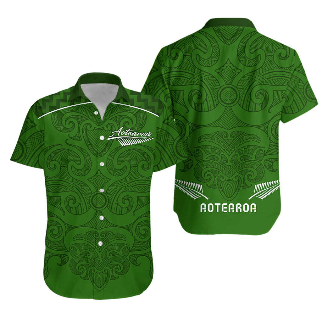 Maori 2021 Hawaiian Shirt - Green Aotearoa Tattoo - Vibe Hoodie Shop