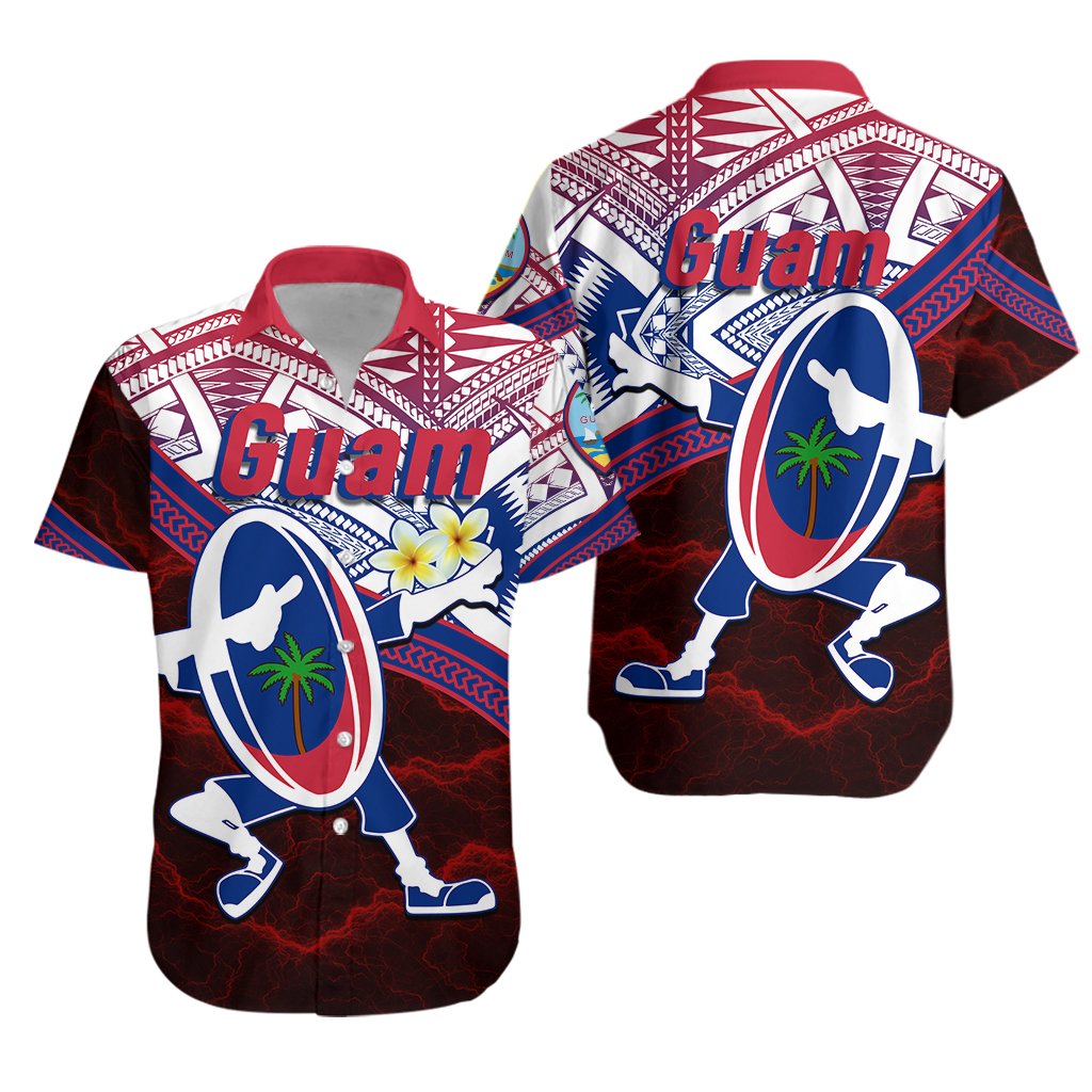 Guam Rugby Hawaiian Shirt Dab Trend Creative - Vibe Hoodie Shop