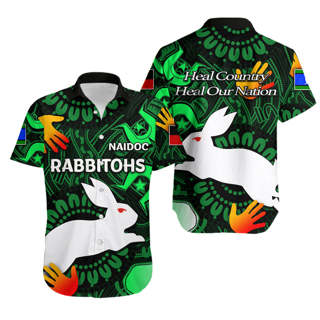 NAIDOC Rabbitohs Hawaiian Shirt NAIDOC Patterns - Vibe Hoodie Shop