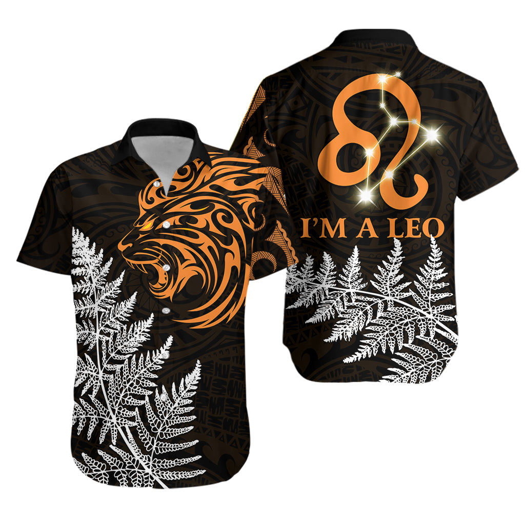 Leo Zodiac Style Maori Hawaiian Shirt Orange Lion - Vibe Hoodie Shop