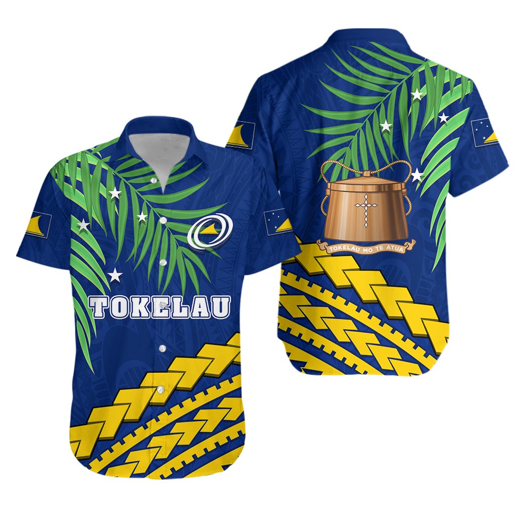 Tokelau Rugby Hawaiian Shirt Coconut Leaves - Vibe Hoodie Shop