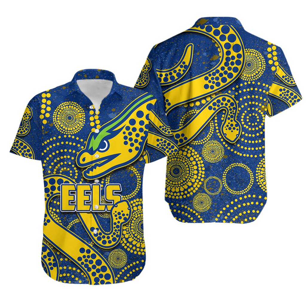 Parramatta Eels Hawaiian Shirt Special Aboriginal Style - Vibe Hoodie Shop