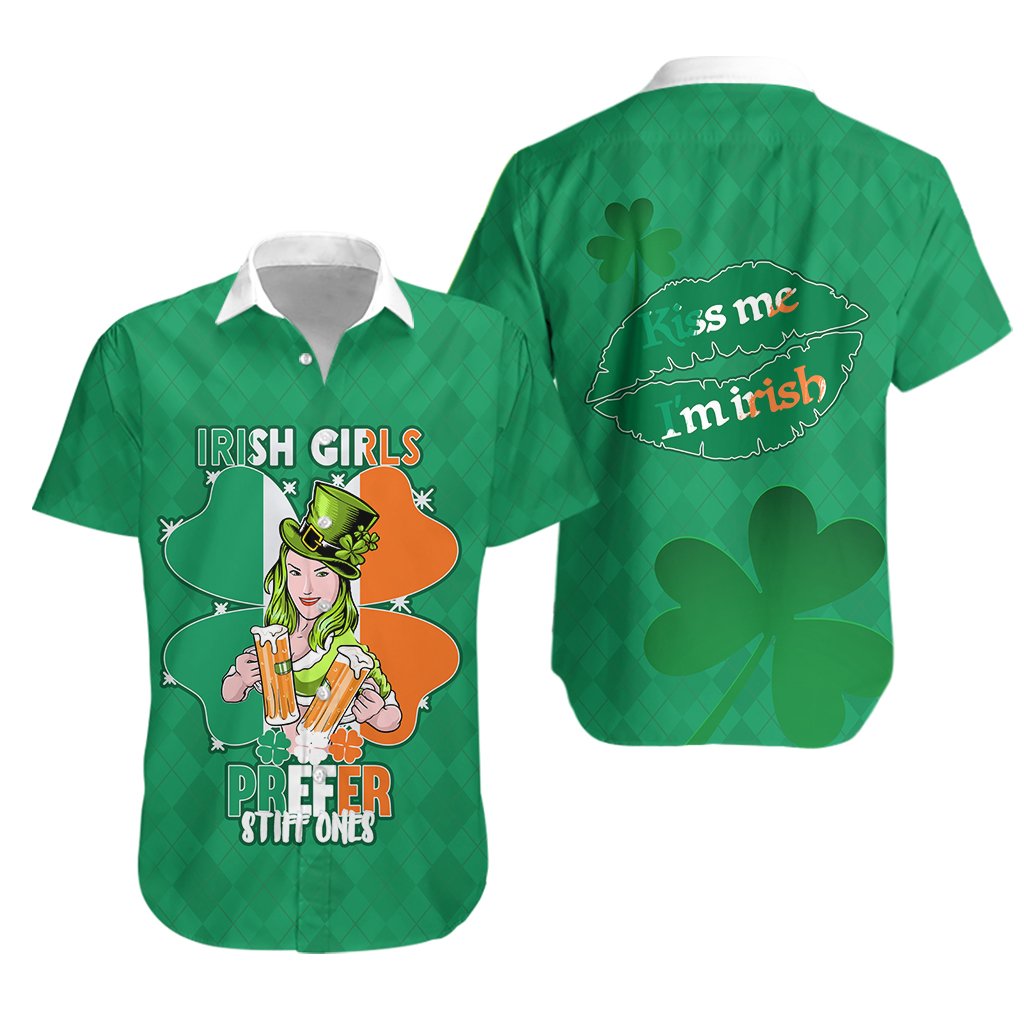 Patrick's Day Hawaiian Shirt Irish Girl Shamrock - Vibe Hoodie Shop