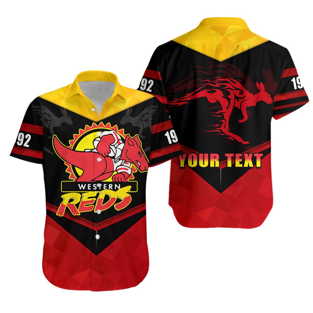 (Custom Personalised) WA Reds Hawaiian Shirt Red Kangaroos - Vibe Hoodie Shop