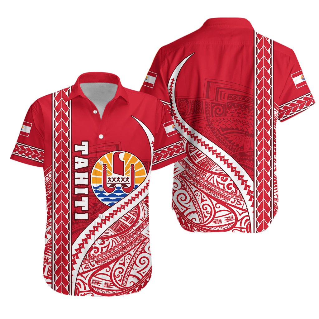 Tahiti Rugby Hawaiian Shirt Marvelous Version Red - Vibe Hoodie Shop