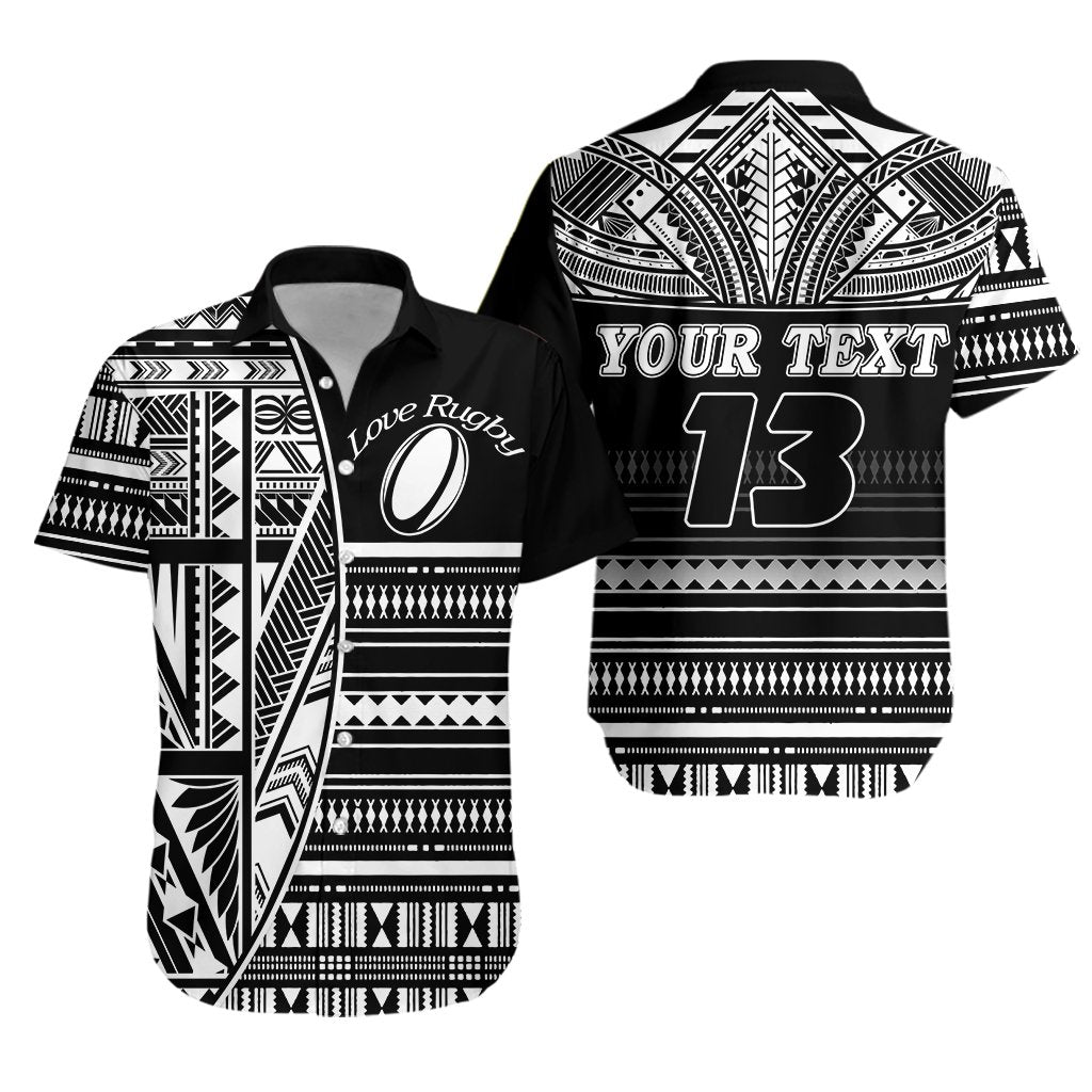 (Custom Personalised) Polynesian Rugby Hawaiian Shirt With Love - Custom Text and Number - Vibe Hoodie Shop