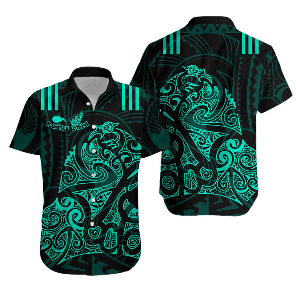 Aotearoa Super Rugby Hawaiian Shirt Maori Kiwi Turquoise - Vibe Hoodie Shop