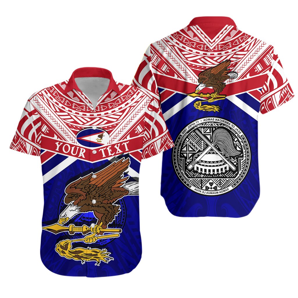 (Custom Personalised) American Samoa Rugby Hawaiian Shirt Eagle Flag - Vibe Hoodie Shop