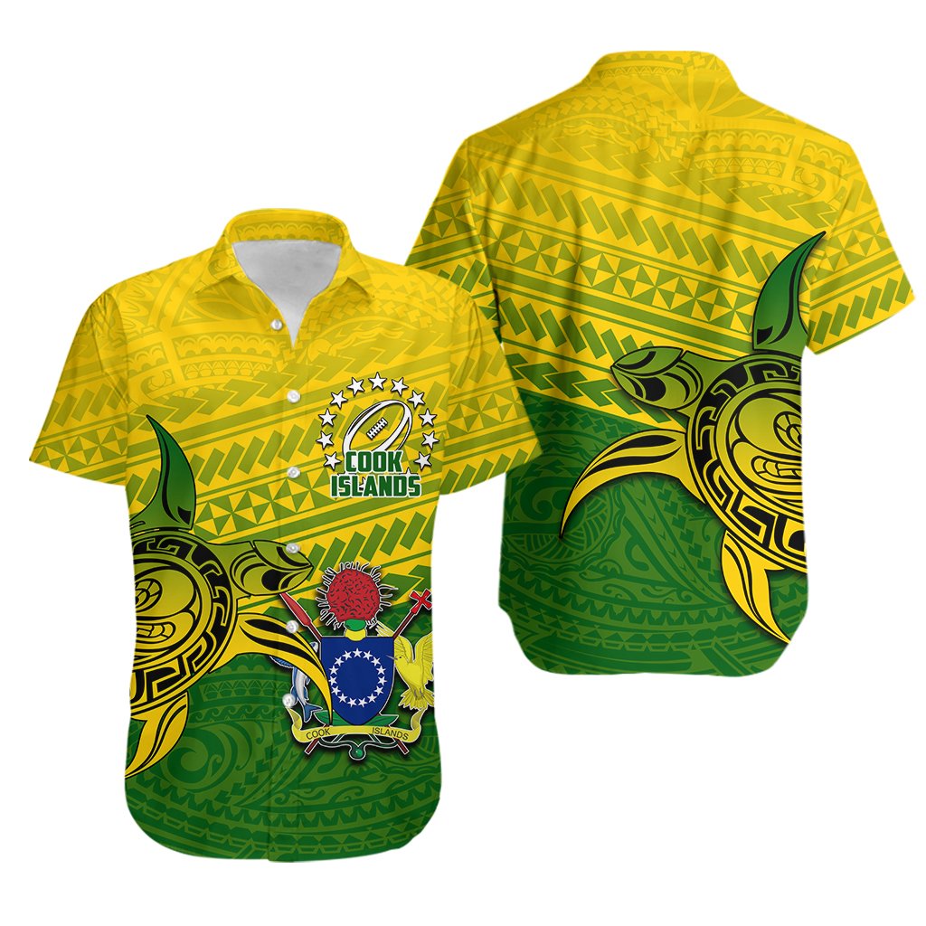 Cook Islands Rugby Turtle Polynesian Hawaiian Shirt - Vibe Hoodie Shop