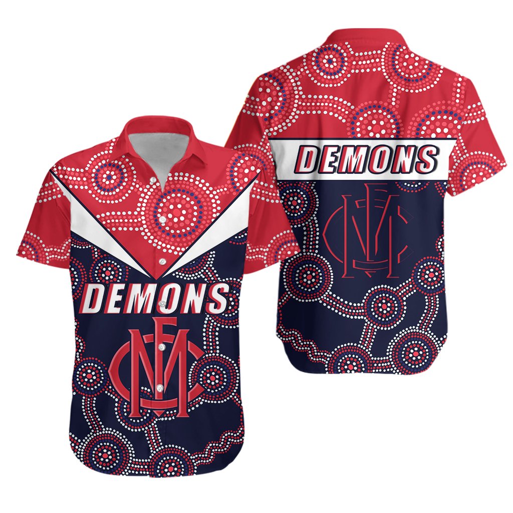 Demons Indigenous Hawaiian Shirt Melbourne Fancy - Vibe Hoodie Shop