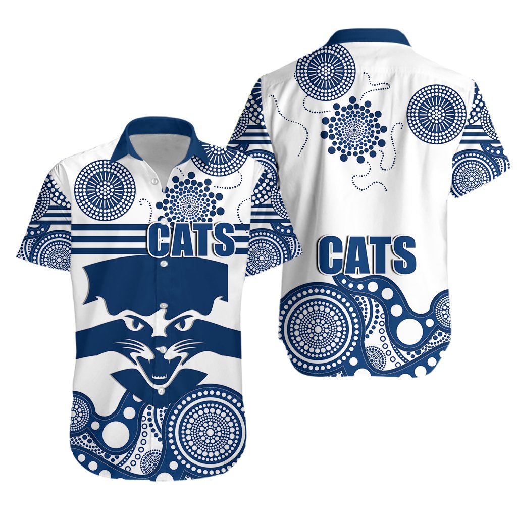 Cats Hawaiian Shirt Geelong Indigenous - Vibe Hoodie Shop