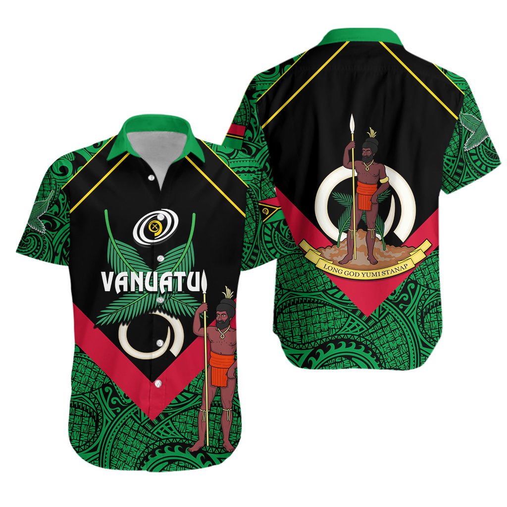 Vanuatu Rugby Hawaiian Shirt Flag Style - Vibe Hoodie Shop