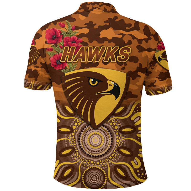 Hawthorn Hawks ANZAC Polo Shirt Indigenous Vibes - Vibe Hoodie Shop