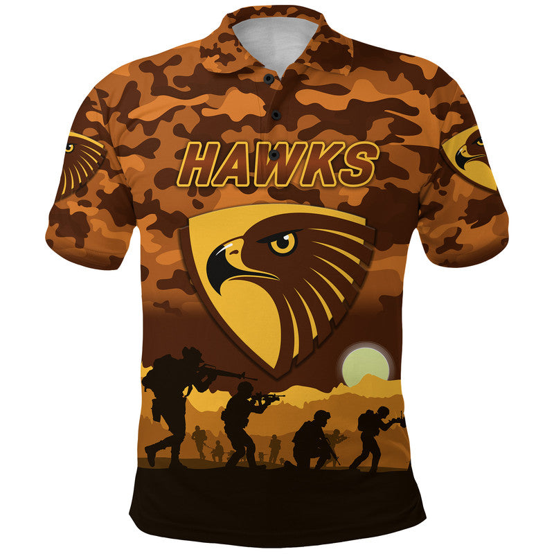 Hawthorn Hawks ANZAC Polo Shirt Simple Style - Vibe Hoodie Shop