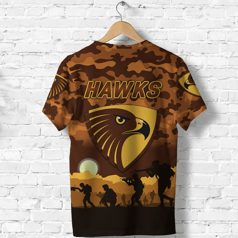 Hawthorn Hawks ANZAC T shirt Simple Style - Vibe Hoodie Shop