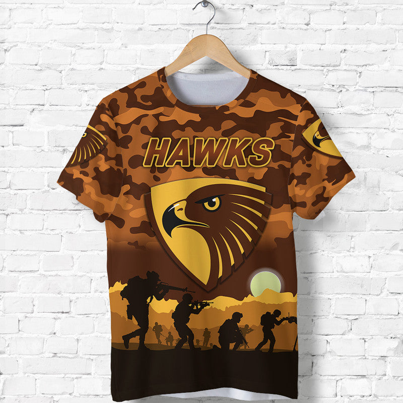 Hawthorn Hawks ANZAC T shirt Simple Style - Vibe Hoodie Shop