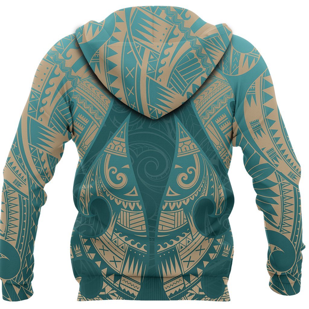 New Zealand Maori Zip Hoodie, Hei Matau Tattoo Full Zip Hoodie - Vibe Hoodie Shop