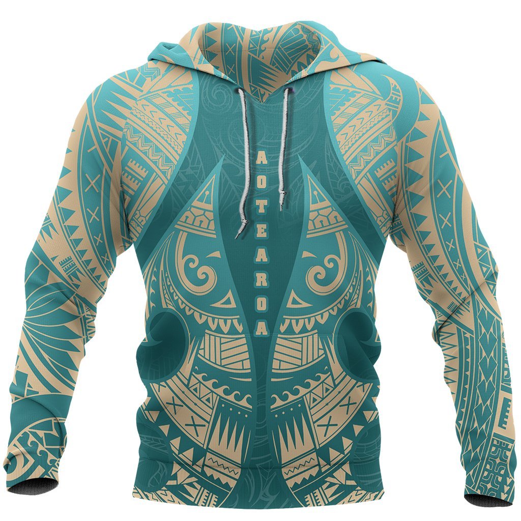 New Zealand Maori Hoodie, Hei Matau Tattoo Pullover Hoodie 02 - Vibe Hoodie Shop