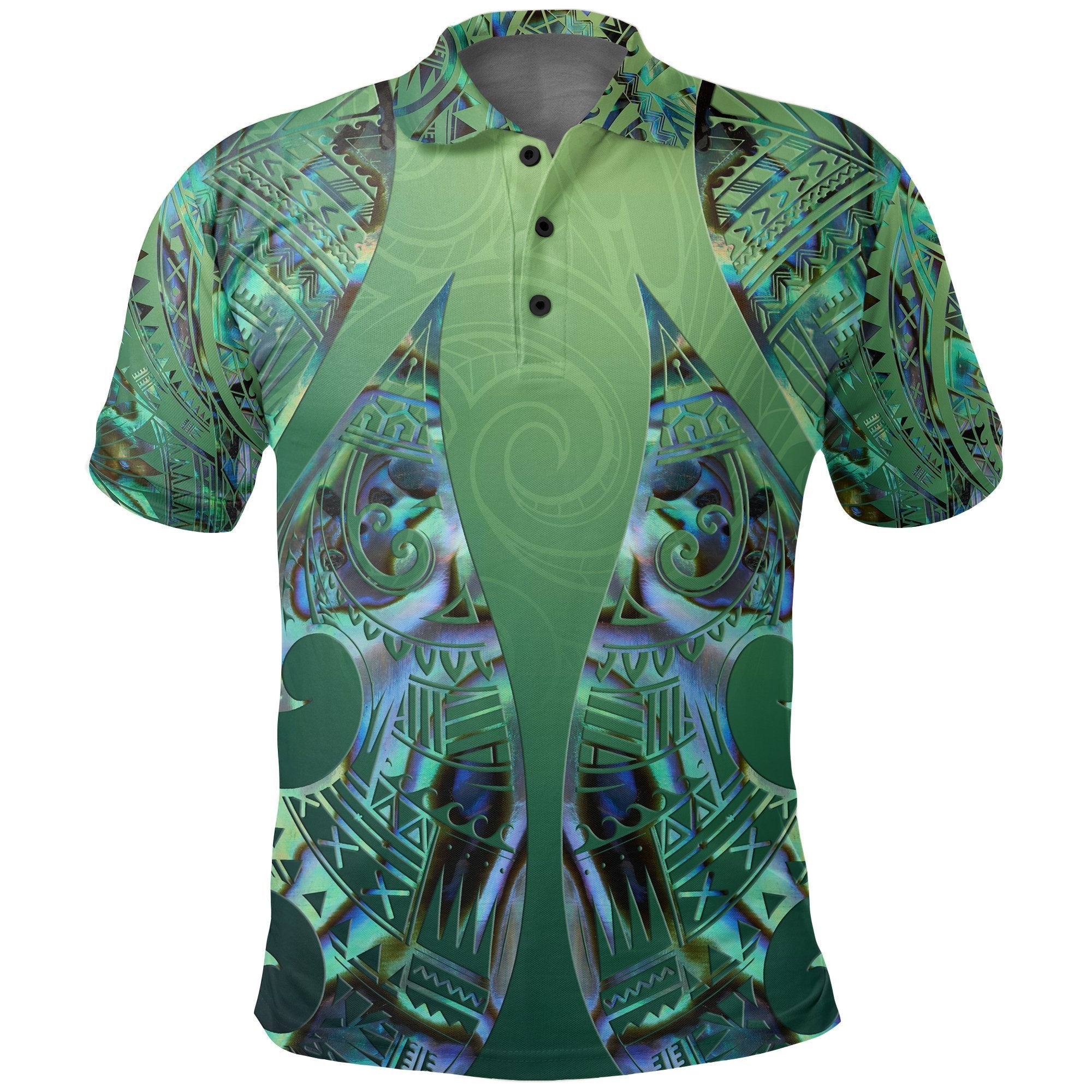 New Zealand Maori Polo Shirt, Hei Matau Paua Shell Golf Shirts - Vibe Hoodie Shop
