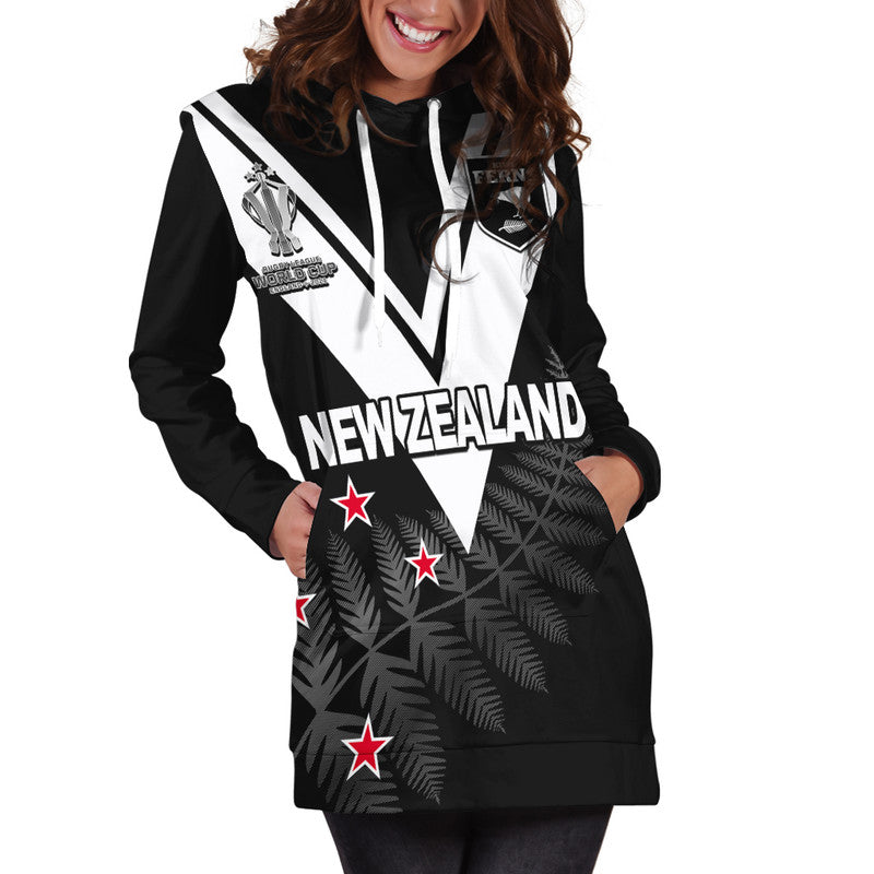 New Zealand Kiwi Ferns Rugby Hoodie Dress Women World Cup 2022 - Vibe Hoodie Shop