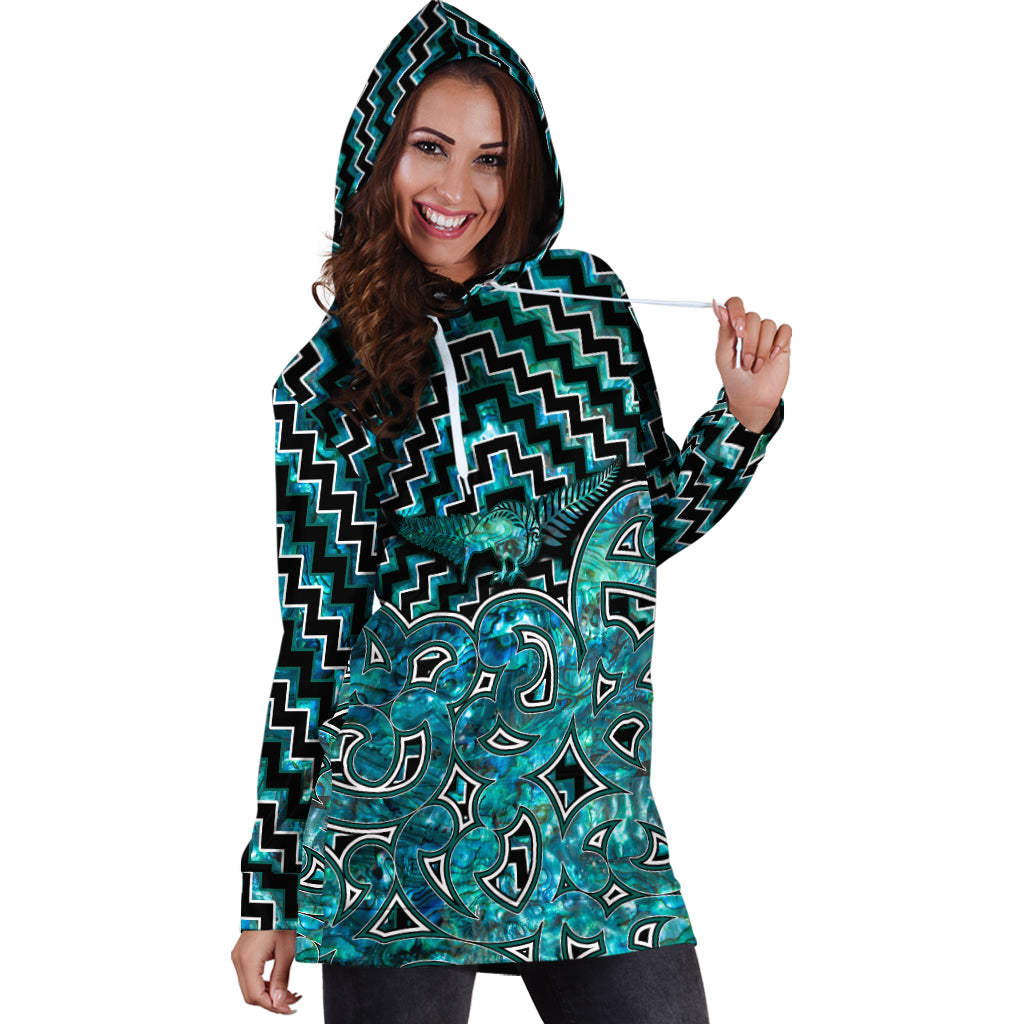 New Zealand Hoodie Dress Maori Graphic Tee patterns Paua Shell - Vibe Hoodie Shop