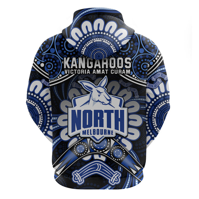 Kangaroos Football Zip Up And Pullover Hoodie Boomerang Indigenous Dots LT9 - Vibe Hoodie Shop