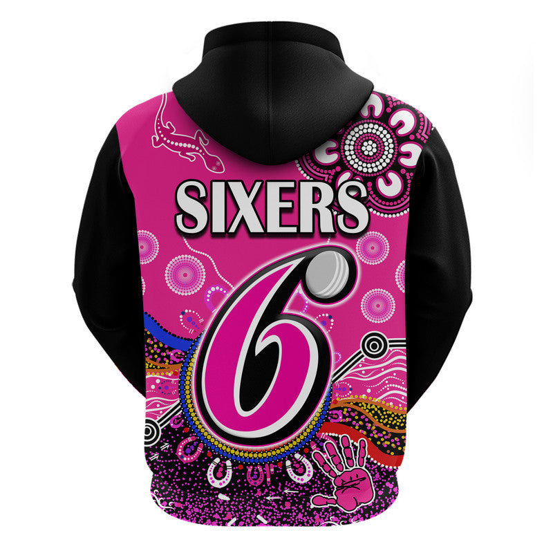 Sydney Sixers Zip Up And Pullover Hoodie Cricket Indigenous Aboriginal Lizard Version LT9 - Vibe Hoodie Shop