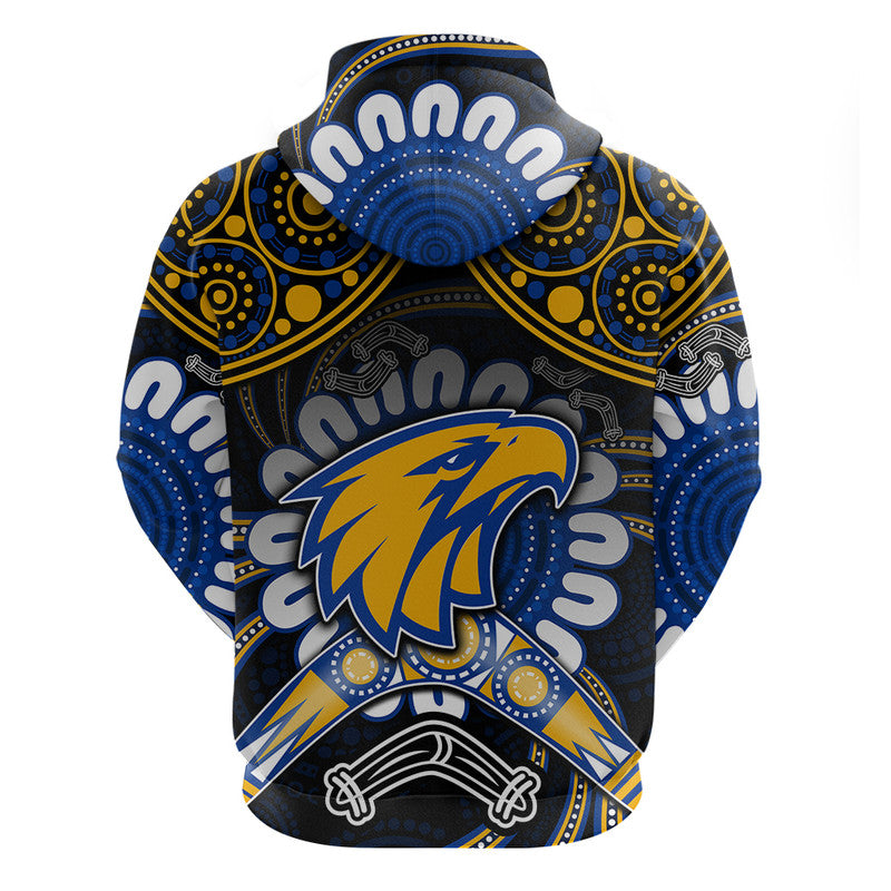 West Coast Eagles Zip Up And Pullover Hoodie Boomerang Indigenous Dots LT9 - Vibe Hoodie Shop