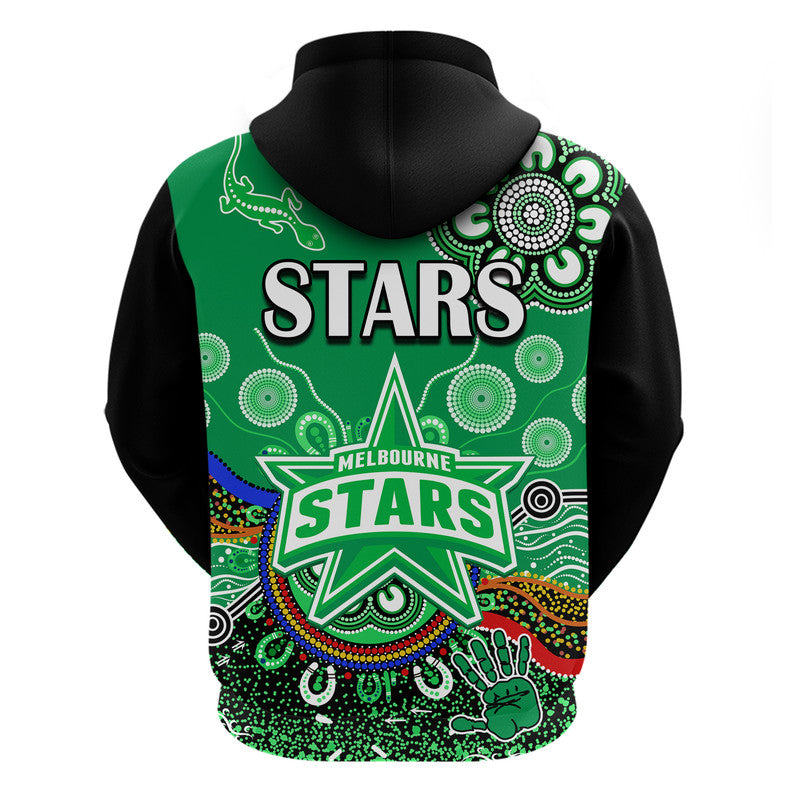 Melbourne Stars Zip Up And Pullover Hoodie Cricket Indigenous Aboriginal Lizard Version LT9 - Vibe Hoodie Shop
