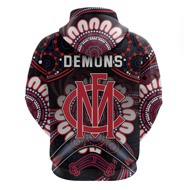 Demons Football Zip Up And Pullover Hoodie Boomerang Indigenous Dots LT9 - Vibe Hoodie Shop